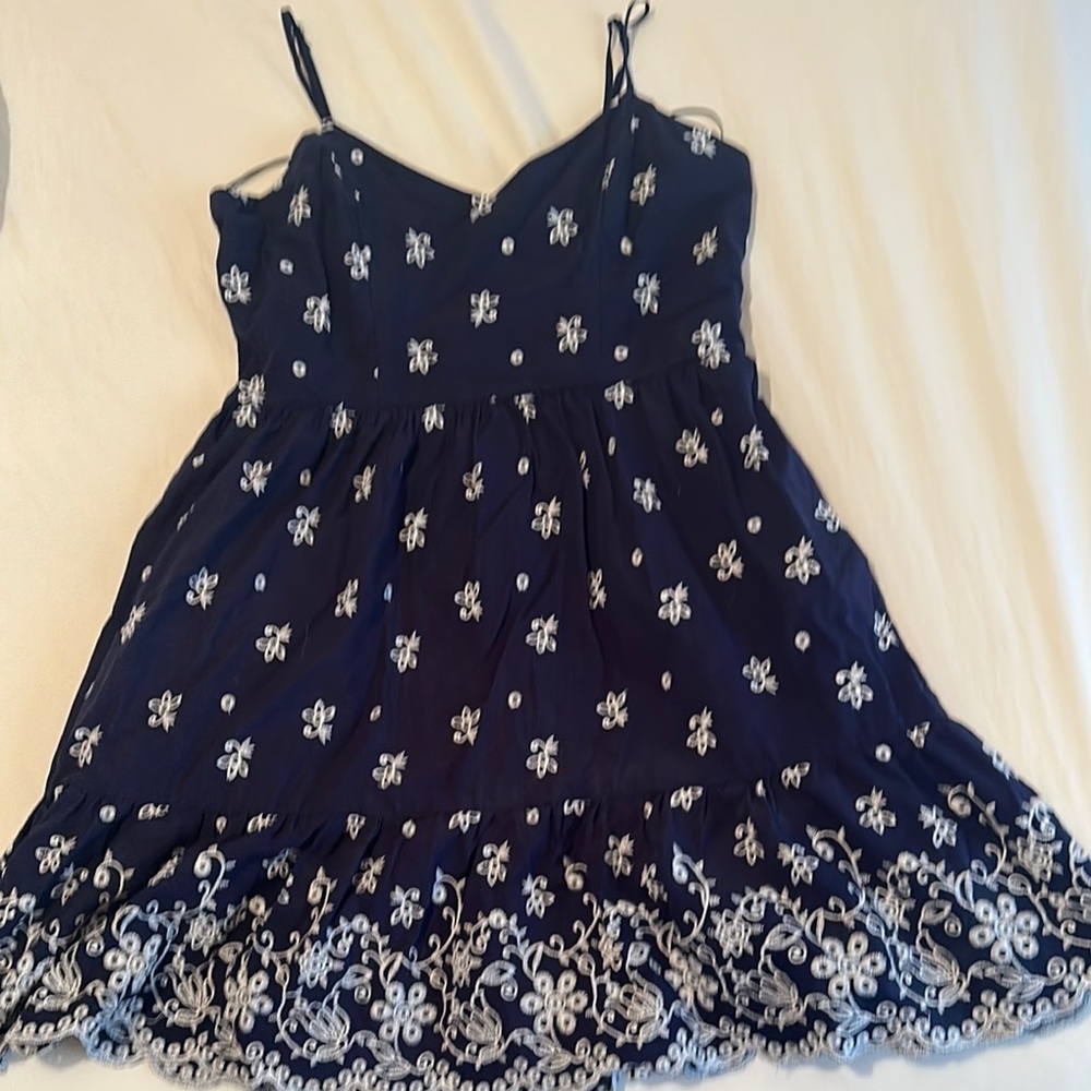 Francesca's Collections Navy and White Floral Dress